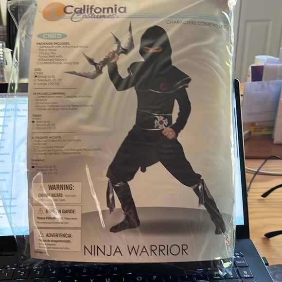 Ninja Warrior Costume Cosplay Child Small 6-8 NWT Unisex California Costumes - Picture 2 of 4